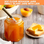 GIVAMEIHF Small Glass Honey Jars with Lids 3oz,40 pack Airtight Canning Jars with Gold Lids,Hexagon Glass Jars for Spice,Jam,Foods,Liquid,Baby Shower Favors,Wedding Favors,40 Labels - Image 7