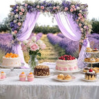 12X10FT Wedding Photography Backdrop Purple Lavender Floral Bridal Backdrop Anniversary Ceremony Background Flower Girl Birthday Party Decorations Baby Shower Banner Mother's Day Photo Booth Props - Image 4