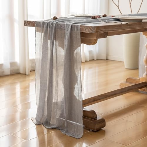 10Pcs Dusty Blue Cheesecloth Table Runner 120 Inches for Party Home Decor - Image 4