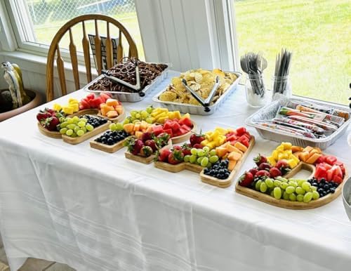 15.5" Grad Serving Trays, Set of 4 Larger Solid Serving Platter, Charcuterie Serving Board for Party Table Decor, Wooden Serving Trays & Platters for Garduate Anniversary Senior Year Party - Image 7