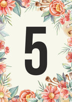 Peach Floral Design Table Number Cards Double Sided Party Table Numbers for Reception Baby Shower Anniversary Birthday Bridal Party 5x7 100 Pcs by Unknown