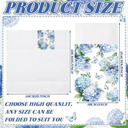Potchen 100 Pcs Linen Feel Napkins Disposable, Hydrangea - Image 3