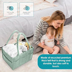 Cute Castle 2 Pack Diaper Caddy Organizer - Portable Baby Caddy Organizer with Handle, Nursery Storage Bin and Car Organizer for Girls, Boys - Baby Gift Basket - Green, Large - Image 4