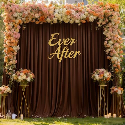 20x12ft Brown Backdrop Curtain Panels for Parties - Wrinkle Free Polyester Photo Curtain Backdrop Wedding Back Drop Fabric Drapes for Party Decorations Background for Photography - Image 6