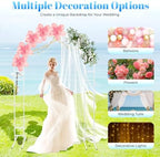 Wedding Arch Backdrop Stand Set, 7.2FT Multi-Functional Metal Arch Backdrop Stand Balloon Arch Frame for Party Wedding Ceremony Baby Shower Birthday Floral Balloon Decration, White - Image 6