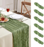 6 Pack Sage Green Cheesecloth Table Runner 35×120Inch Fall Boho Home Decor by AGIRL