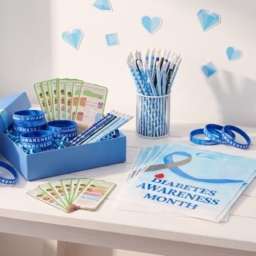 Resurhang 200 Pcs Diabetes Awareness Assorted Items, Blue Ribbon Gift Favor - Image 3
