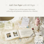 Embroidered Wedding Guest Book, 9 x 7 in, 160 Acid-Free Pages (Ivory) - Image 4