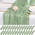 28 Pack Sage Green Cheesecloth Table Runner 17x108 Inch Semi Sheer Boho Gauze Cheese Cloth Fabric Table Runners, for Wedding Party Baby Shower Birthday Home Decor Garden Farmhouse by Unknown