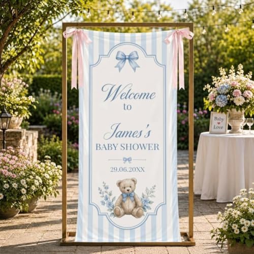 Custom Name Baby Shower Fabric Welcome Sign #2 - Image 2