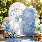 Mindsoft 2 Set Blue Jean Baby Shower Arch Backdrop Cover 7.2ft 6.6ft by Mindsoft