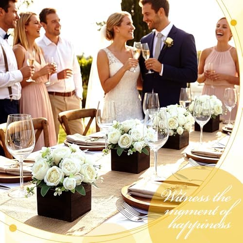 6 Sets Artificial Peonies Flower Table Centerpieces, White - Image 6