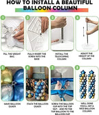 YALLOVE Balloon Column Stand Kit, 4 Sets of 7 Feet Height Adjustable Balloon Tower Pillar with Reusable Metal Telescopic Design for Birthday, Wedding, Baby Shower, Graduation Party Decoration - Image 6