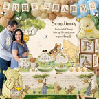 282Pcs Classic Winnie Neutral Baby Shower Decorations Quotes Plates Set - Image 4
