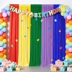 10x7FT Rainbow Backdrop Curtains - 5 Panels Colorful Curtain Backdrop for Party Decorations, Wrinkle-Resistant Cloth Backdrop for Birthday, Baby Shower, Wedding, Photography Background - Image 6