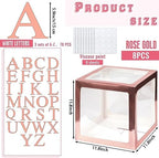 Geyee 8 Pcs Clear Balloon Box with Letters, Baby Shower, Rose Gold - Image 2