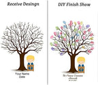 DIY Fingerprint Tree Baby Shower Sign in Guest Book with Wooden Hanger Personalized Commuion Baptism Birthday Gift for Boys Party Decorstions-80x120cm - Image 3
