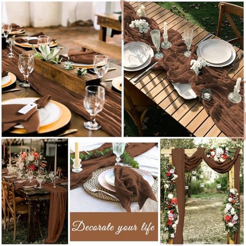 20 Pack Cheesecloth Table Runner 17 x 108 Inch, Brown - Image 7