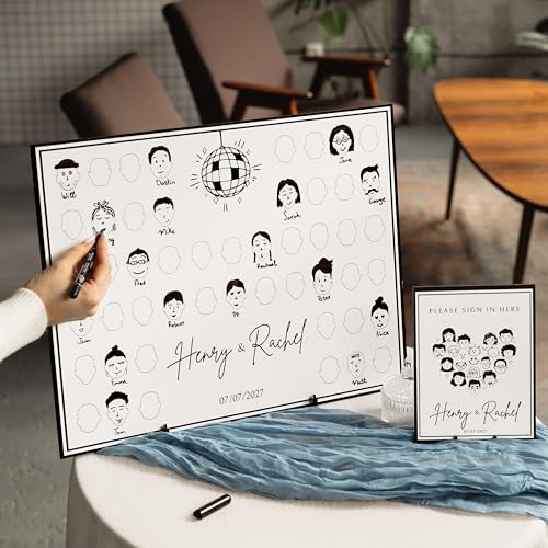 Personalized Wedding Guest Book Alternative: Draw Your Face Reception Game - Image 2