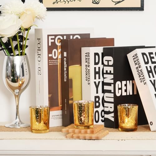 Homemory 36 Pcs Gold Votive Candle Holders, Mercury Glass Candle Holder, Tealight Candle Holders for Table Centerpieces, Baby Shower, Party, Anniversary, Wedding, Home Decor, Halloween, Christmas - Image 4