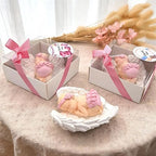 Baby Shower Favor, Set of Stone Angel with Wing Baby Favor Magnet, Baptism Return giveaways Pink White Blue Girl Boy Favor Magnets, Gender Reveal, Communion Gifts (White Wing Pink Baby, Set of 30) by GiftUp