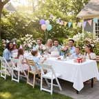 sancua White Table Cloths Rectangle, 10 Pack Tablecloths for 6 Foot Tables - Image 2