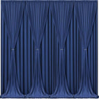 Navy Blue Backdrop Curtains - Wrinkle-Free Polyester Photography Drapes for Wedding, Baby Shower, Birthday, Graduation Party Decorations - 32 X 10FT by WishCare