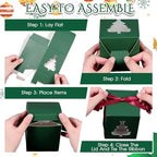 ReliThick 50 Set Candle Gift Box Transparent Gift Packaging for 4-10 oz Candles 50 Paper Thank You Tag for Wedding Birthday Baby Shower Party Favor, 3.35x3.35x3.94 in(Green,Christmas Tree) - Image 3