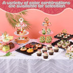 12-Pack Dessert Table Display Set, 6 Cupcake Stands and 6 Dessert Trays, Plastic Dessert Display Stands and Cake Stand, Treat Table Displays Set for Wedding, Baby Shower, Tea Party (White) - Image 6