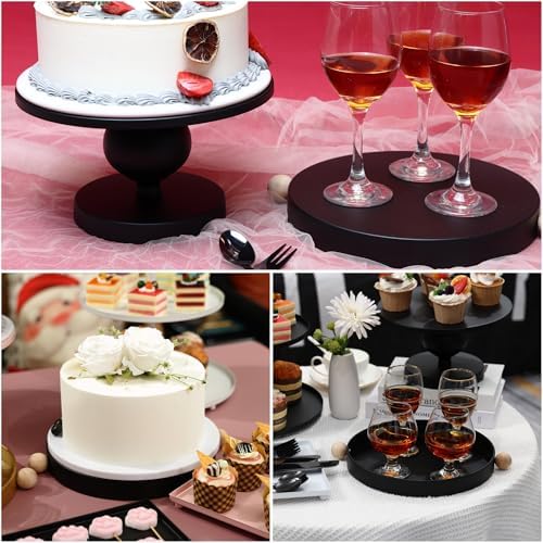 19 PCS Black Cake Stand Set, Dessert Table Display Set with Wedding Cupcake Stand and Cake Stands for Party, Weddings Birthday Baby Showers Anniversary Party - Image 5