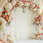 30x10ft Ivory Backdrop Curtain for Wedding Parties Wrinkle Free Fabric Ivory Drapes Backdrop Decoration for Baby Shower Birthday Photography Decoration 6 Panels, 5ft x 10ft - Image 3