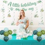 Jollyboom Sea Turtle Baby Shower Decorations, a Little Hatchling Is On The Way Backdrop Banner Cake Topper Sash Balloons Hanging Swirls Ceiling Streamers Table Honeycomb Centerpieces - Image 4