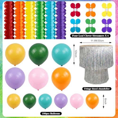TaoBary 800 Pcs Colorful Paper Chain Garland Party Decoration Kit with 600 Paper Strips, 180 Balloons, Silver Tassel Lampshade, Gold Star Garlands, Streamers Banners for Birthday Baby Shower Classroom - Image 4