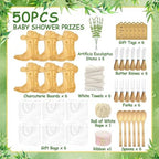 50 Pcs Western Party Decoration Gifts Baby Shower Prizes for Game Winners Sets of 6 Boot Cheese Board with Forks Gift Bag Cowgirl Cowboy Birthday Favors for Guests Boots or Bows Gender Reveal Supplies - Image 3