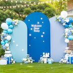 Blue Arch Backdrop Covers 6FT 5FT 4FT Baby Shower Wedding Photo Bridal Shower Birthday Party Arch Covers Stretchy Backdrop Set of 3 Spandex - Image 2