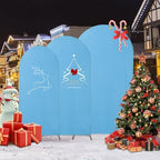 Gawicpy Wedding Arch Backdrop Stand Set Metal Arch Backdrop Stand with Wedding Arch Cover, Wedding Balloon Arch Backdrop Stand for Birthday, Baby Shower, Anniversary (Blue, 4FT+5FT+6FT) - Image 2