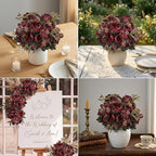 12 Bundles Silk Faux Peonies Bulk - Burgundy - Image 4