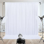 50x10ft White Backdrop Curtain for Wedding Parties Wrinkle Free Fabric White Drapes Backdrop Decoration for Baby Shower Birthday Photography Decoration 10 Panels, 5ft x 10ft - Image 7