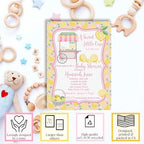 Custom Baby Shower Invites Pink Lemon Invitations for Girls, Pack of 20 5x7 Personalized Lemon Themed Invites with Envelopes - Unique Lemon Baby Shower Cards by AmandaCreation - Image 2