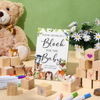 Tatuo 75 Pcs Baby Shower Party Block Games Sign to Decorate,Woodland - Image 4