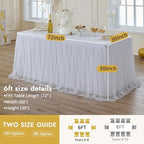 White Tulle Tablecloth for 6 Ft Rectangle Tables 4-Pack, Ideal for Weddings - Image 6