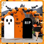 3 Pcs (6ft/5ft/4ft) Halloween Arch Backdrop Trick or Treat Decor Spider Ghost Backdrop for Halloween Parties Patio Decor Reusable Halloween Party Photo Backdrop (4 5 6 FT Halloween) - Image 5