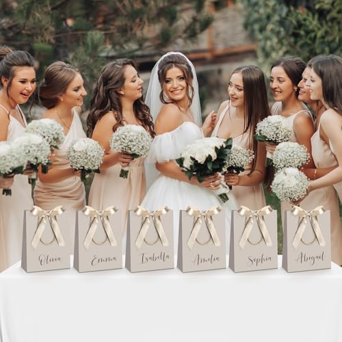 Silkfly 24 Pcs Paper Gift Bags with Handle 9x7x3.15'', Champagne - Image 6