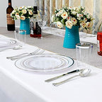 I00000 60 Pcs Silver Plastic Plates, Premium Silver Disposable Plates - Image 6