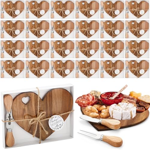 Patelai 24 Set Bridal Shower Game Prize Heart Cheese Board, Acacia Color by Patelai