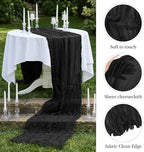20 Pack Black 17 x 108 Inch Cheesecloth Table Runner - Boho Gauze Sheer Fabric for Wedding Baby Shower Party Home Decor - Image 4