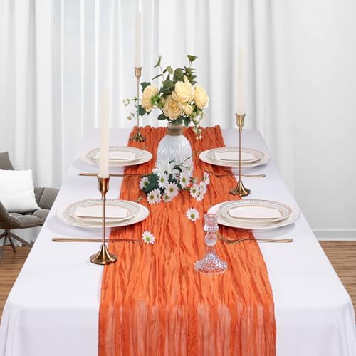 12 Pack 35 x 120 Inch Orange Table Runner Cheesecloth 10Ft - Image 3