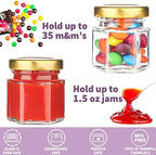 Syntic 60 Pcs 1.5 Oz Mini Honey Jars with Airtight Lids,Hexagon Glass - Image 5