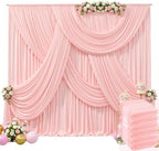 30ft x 15ft Blush Pink Wrinkle Free Backdrop Curtains for Wedding Party Backdrops Curtain Drapes Fabric Decorations Photo Back Drop Cloth for Baby Shower Photography Stage Reception by Tao-GePartyDecorations