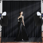 10ft x 10ft Black Backdrop Curtains, 2 Panels Black Drapes for Backdrop - Image 6
